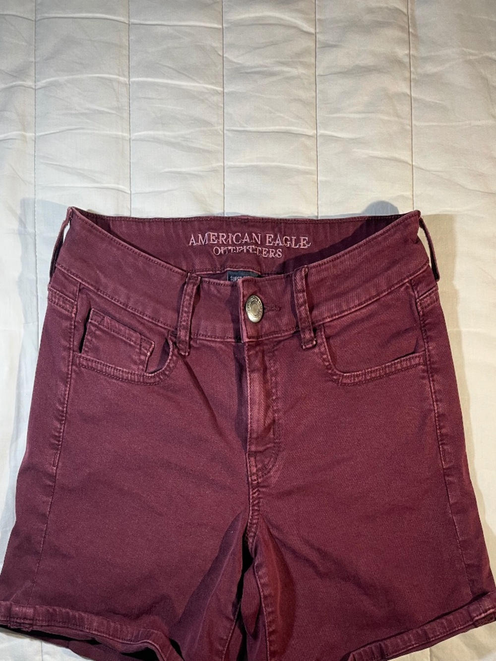 Maroon American Eagle Jean Shorts